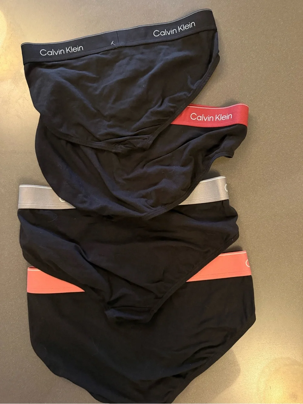New Calvin Klein Black Hip Briefs Pack. Cotton.